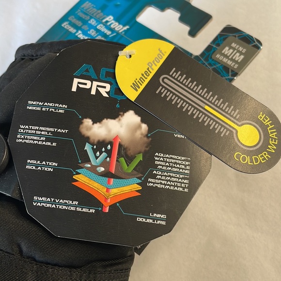 Aqua proof gloves winter proof black and gray size medium touchscreen capable - Picture 6 of 8